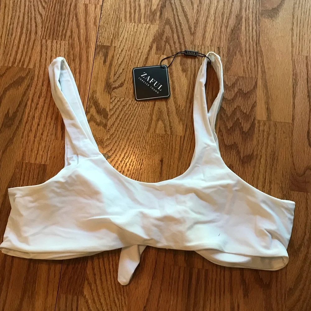 NWT Zaful Bright Yellow & White Knot Padded Bikini Set (2X)